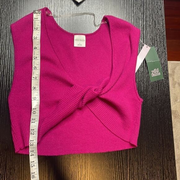 NWT Wild Fable woven front twist crop top blouse - Picture 7 of 8